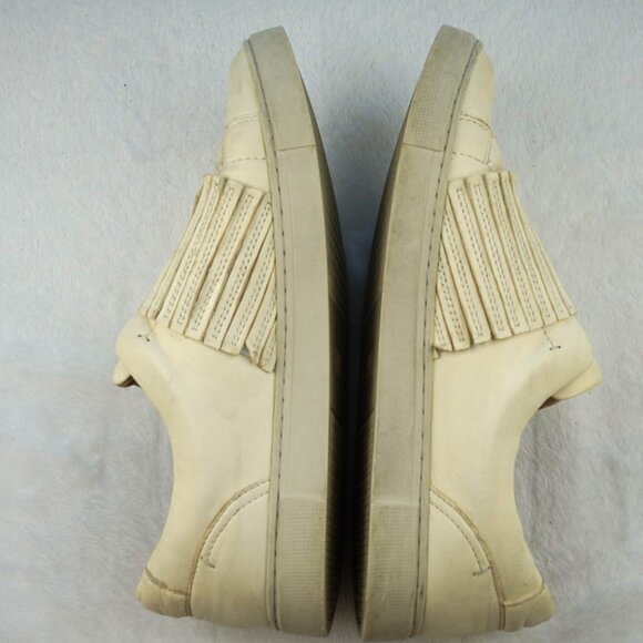 Frye White Leather‎ Fringe Slip-On Sneakers Womens 9M - Picture 6 of 7